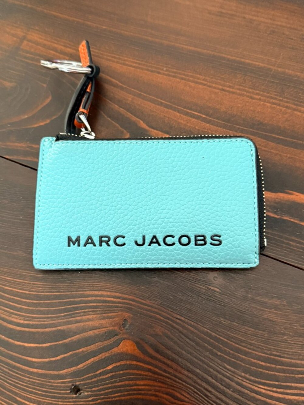 Marc Jacobs Colorblock Leather Top Zip Card Case Key Wallet Excellent Condition